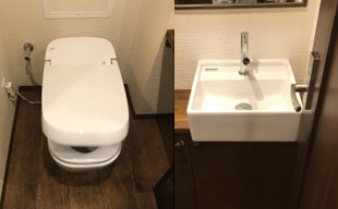 東京都中央区トイレ交換 手洗い器交換工事
